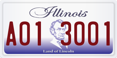 IL license plate A013001
