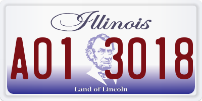 IL license plate A013018