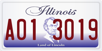 IL license plate A013019