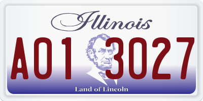 IL license plate A013027
