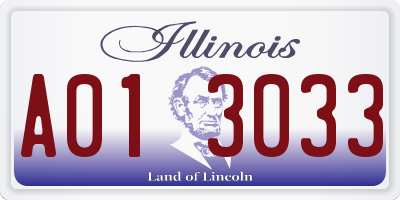 IL license plate A013033