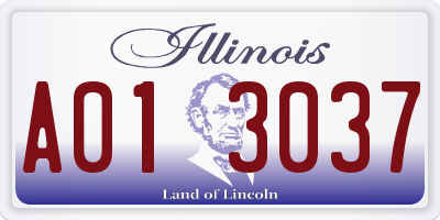 IL license plate A013037