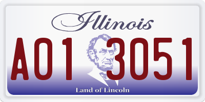 IL license plate A013051
