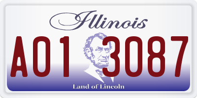 IL license plate A013087
