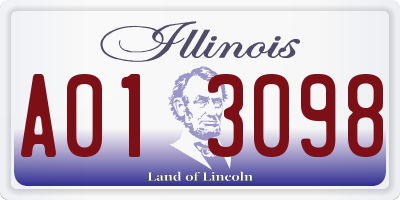 IL license plate A013098