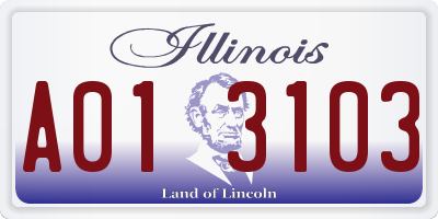 IL license plate A013103