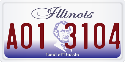 IL license plate A013104