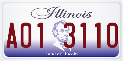 IL license plate A013110