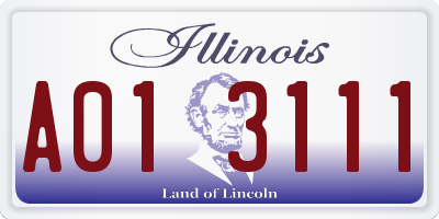 IL license plate A013111