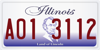 IL license plate A013112