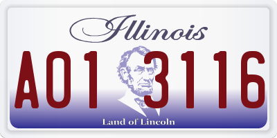 IL license plate A013116