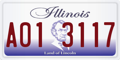 IL license plate A013117