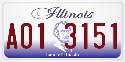IL license plate A013151