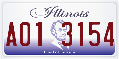 IL license plate A013154