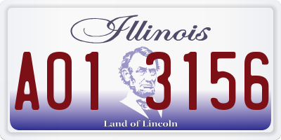 IL license plate A013156