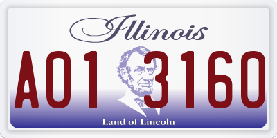 IL license plate A013160