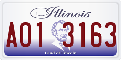 IL license plate A013163