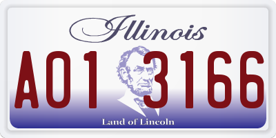 IL license plate A013166