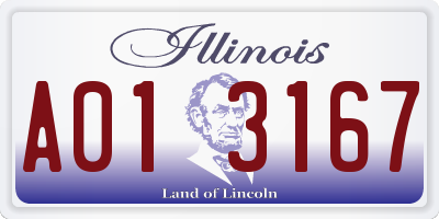 IL license plate A013167