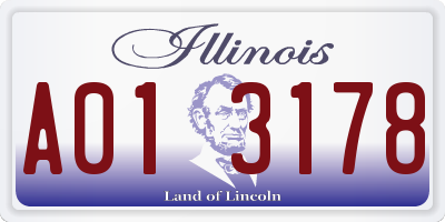 IL license plate A013178