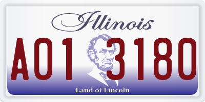 IL license plate A013180
