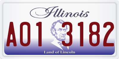 IL license plate A013182
