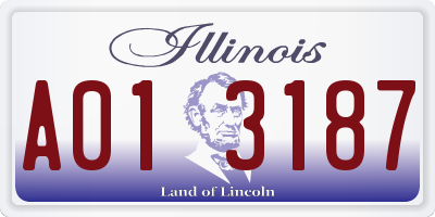 IL license plate A013187