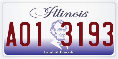 IL license plate A013193