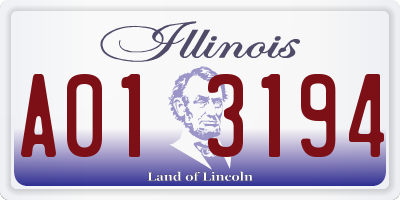 IL license plate A013194