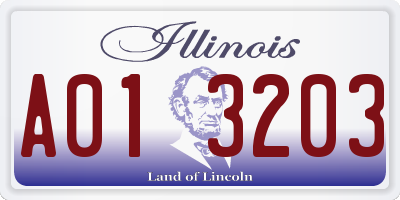 IL license plate A013203