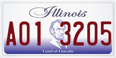 IL license plate A013205