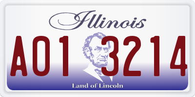 IL license plate A013214