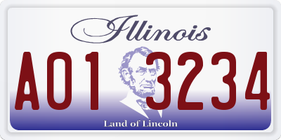 IL license plate A013234
