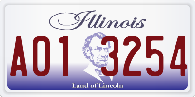 IL license plate A013254