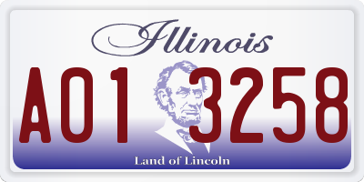 IL license plate A013258
