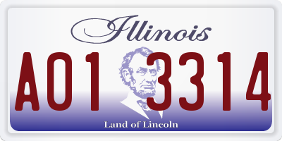 IL license plate A013314