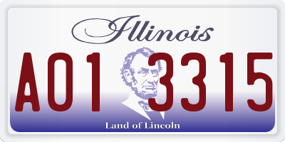 IL license plate A013315