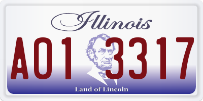 IL license plate A013317