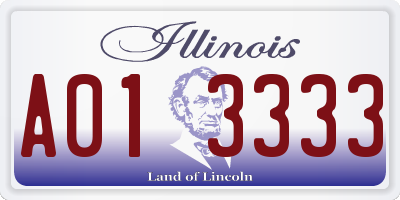 IL license plate A013333