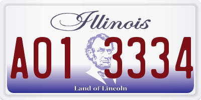 IL license plate A013334