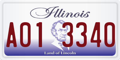 IL license plate A013340