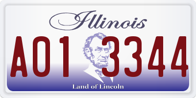 IL license plate A013344