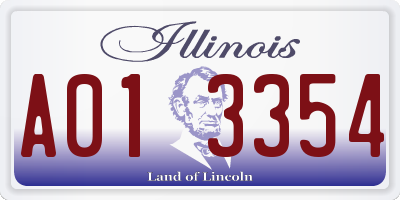 IL license plate A013354