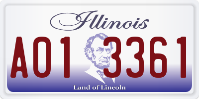 IL license plate A013361
