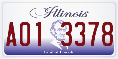 IL license plate A013378