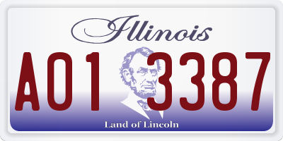 IL license plate A013387