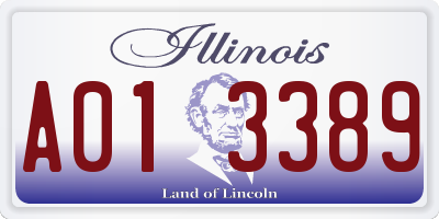 IL license plate A013389