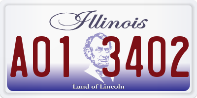 IL license plate A013402