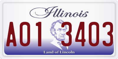 IL license plate A013403