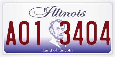 IL license plate A013404
